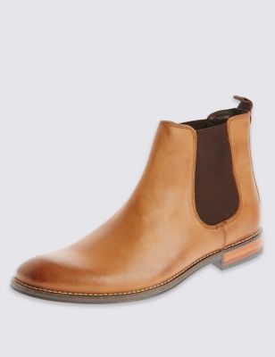 Leather Pull On Lightweight Chelsea Boots